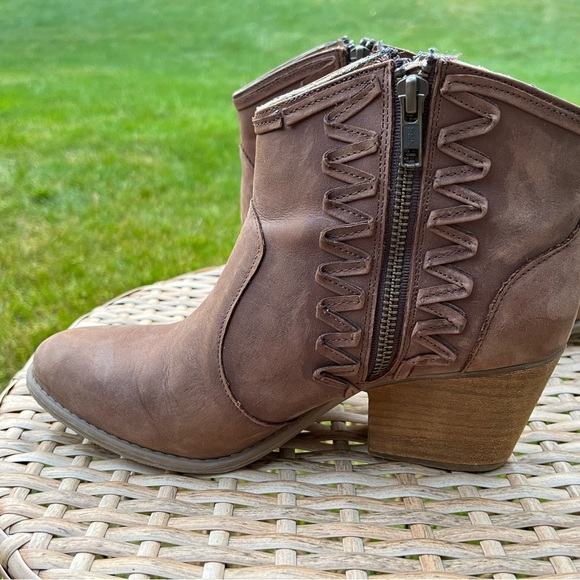 Musse & Cloud Booties Womens 9 Brown Leather Western Boho Ankle Boots Athya - Picture 6 of 11